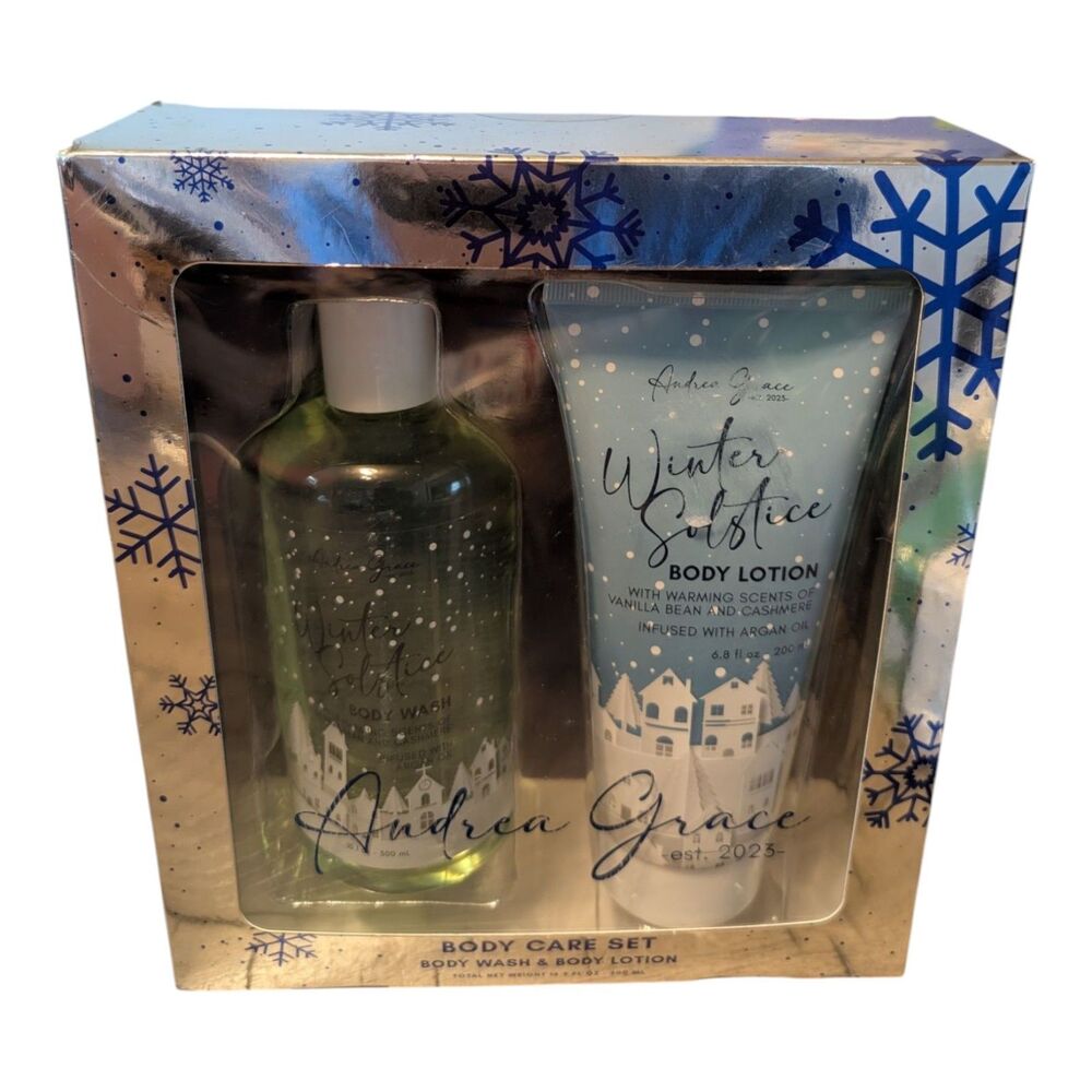 Andrea Grace Body Lotion and Body Wash "Winter Solstice" 2 Piece Gift Set New 🫐